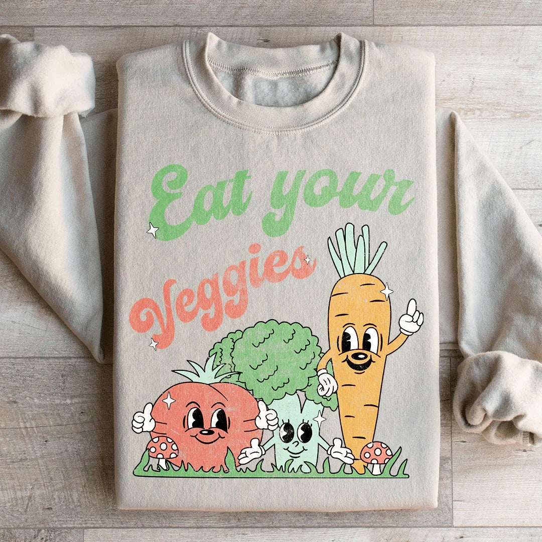 Retro Botanical Gardening Crewneck Sweatshirt – "Eat Your Veggies"