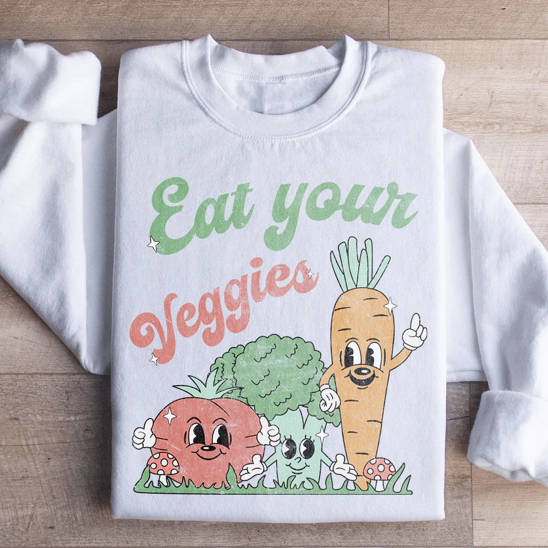 Retro Botanical Gardening Crewneck Sweatshirt – "Eat Your Veggies"