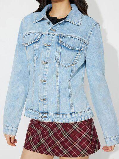Button Up Long Sleeve Denim Shacket for Stylish Outfits