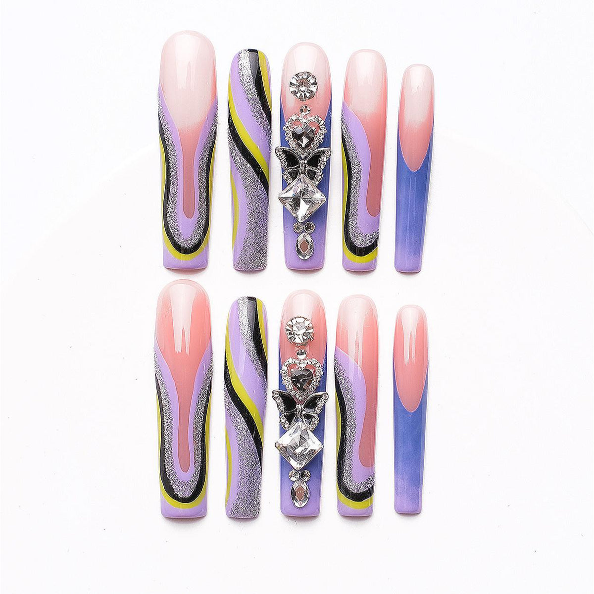 1068 Handmade Nail Wear Nail Art Reusable Press on Nails False Nails