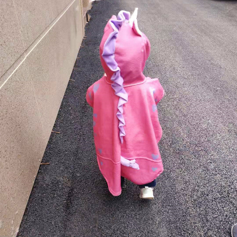 Baby Bath Towel With Dinosaur Cloak Large