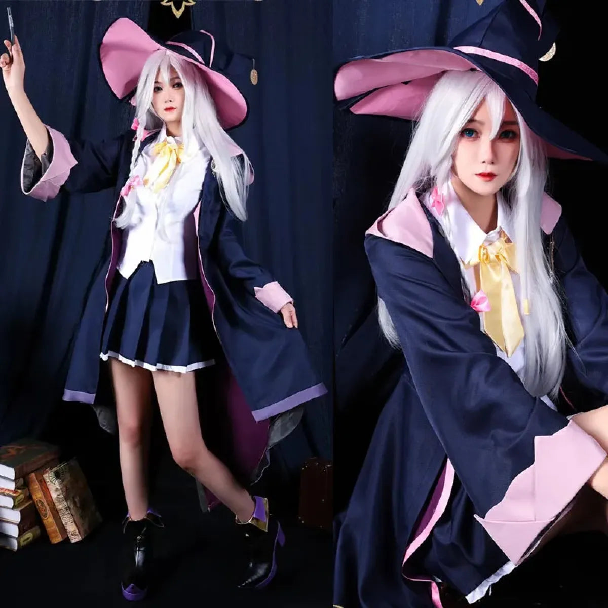 The Journey of Elaina Cosplay Costume - Witch Hat, Wig, Party Dress