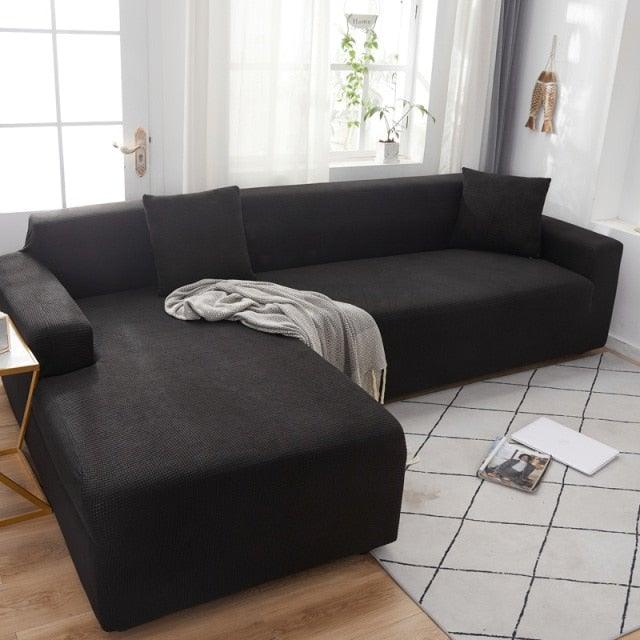 Elegant Elastic Sofa Covers Set for Living Room Chaise Lounge L Shape Corner Stretch Couch Armchair Slipcover Furniture Protector Shaped Sofa Cover Sectional Couch Cover for Living Room Fabric Chaise Lounge Slipcover