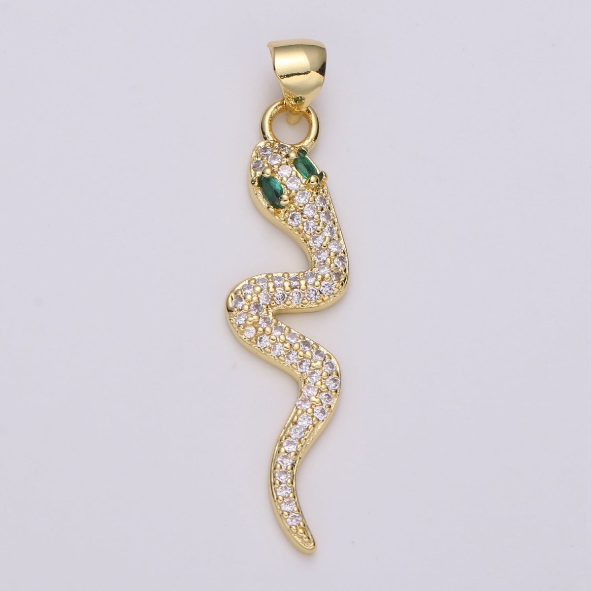 Emerald Green Gold Filled Snake Pendants I-883~I-884