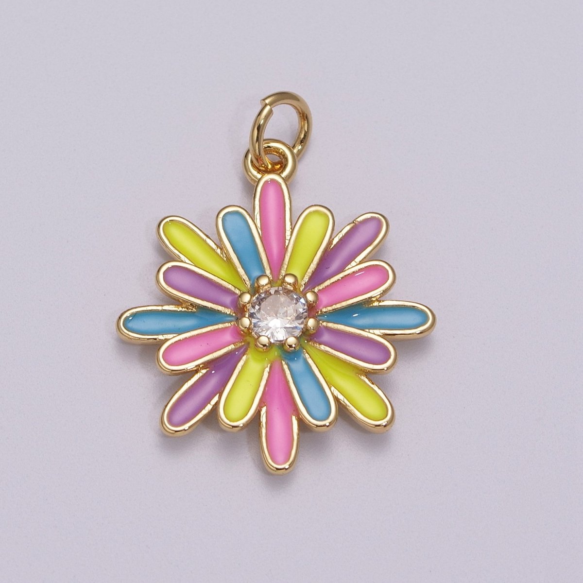 Enamel Daisy Charm Rainbow Various Color Daisy Flower Pendant for Necklace Bracelet Earring M-876 - M-887