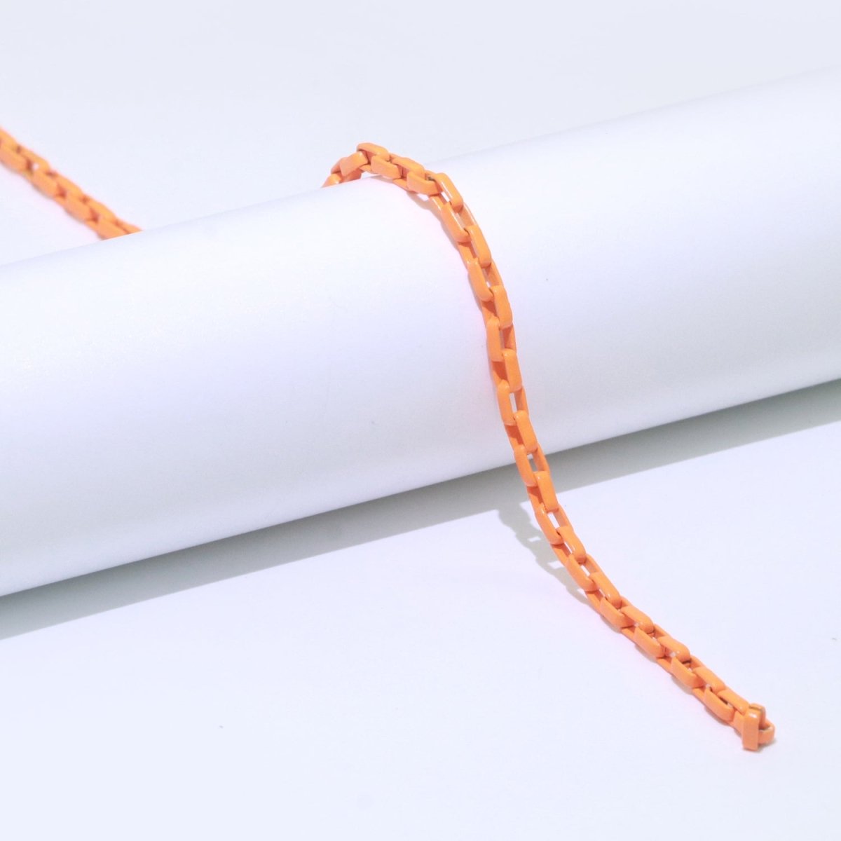 Enamel Paper Clip Cable Link Elongated Chain by Yard, Summer Colorful Chain Supply, Wholesale Bulk Roll Unfinished Chain for Jewelry Making | ROLL-541 to ROLL-550Clearance Pricing