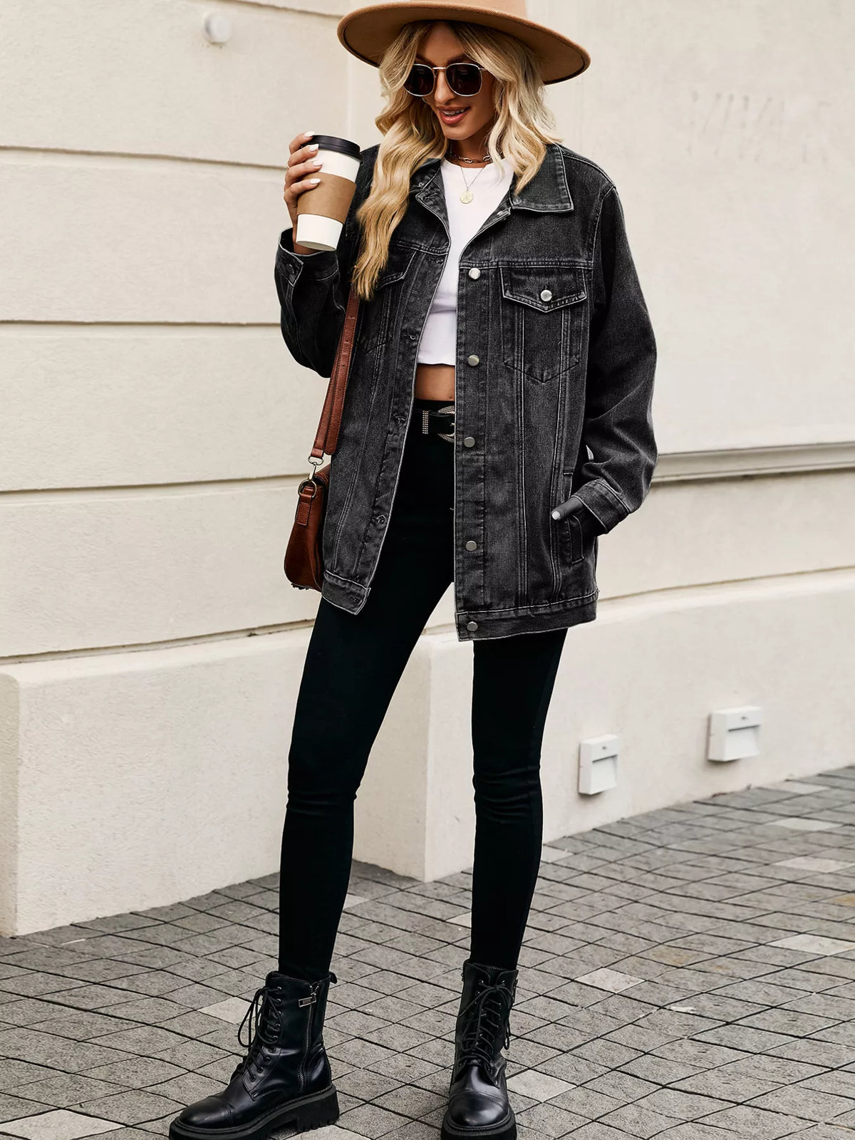Button Up Long Sleeve Denim Jacket
