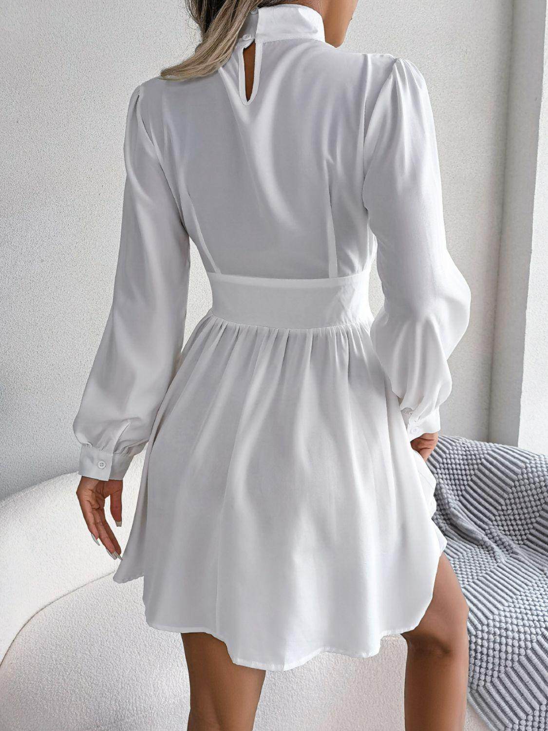 Cutout Turtleneck A-Line Mini Dress for Casual Wear