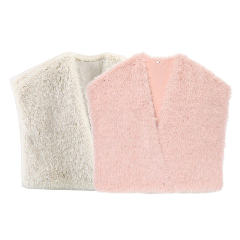Autumn Fashion Faux Fur Effect Short Vest