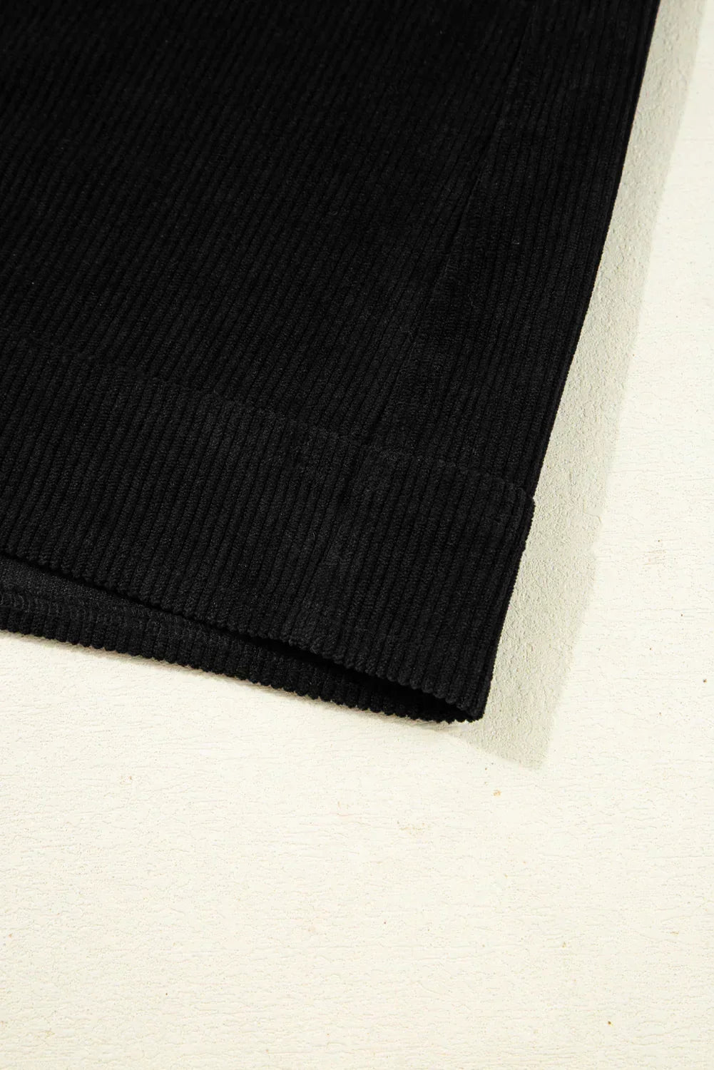 Black Corduroy Exposed Seam Sleeveless Mini Dress
