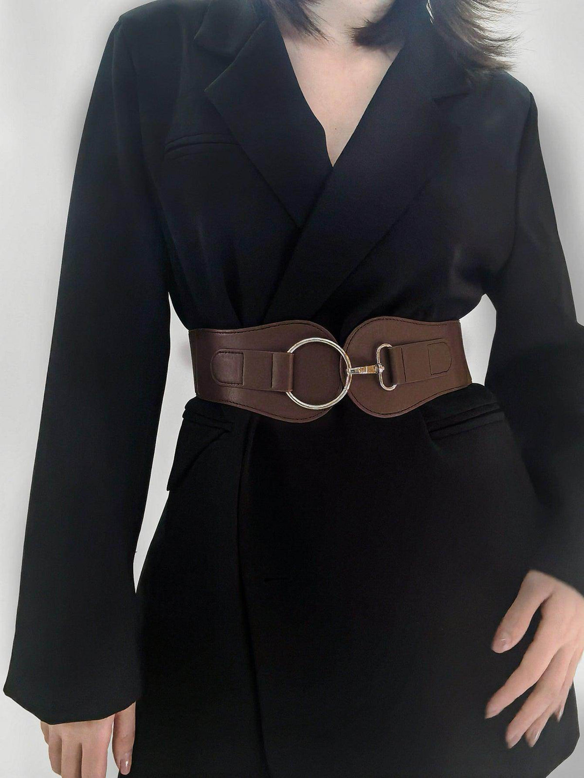 PU Elastic Wide Belt for Comfortable Fashion Fit