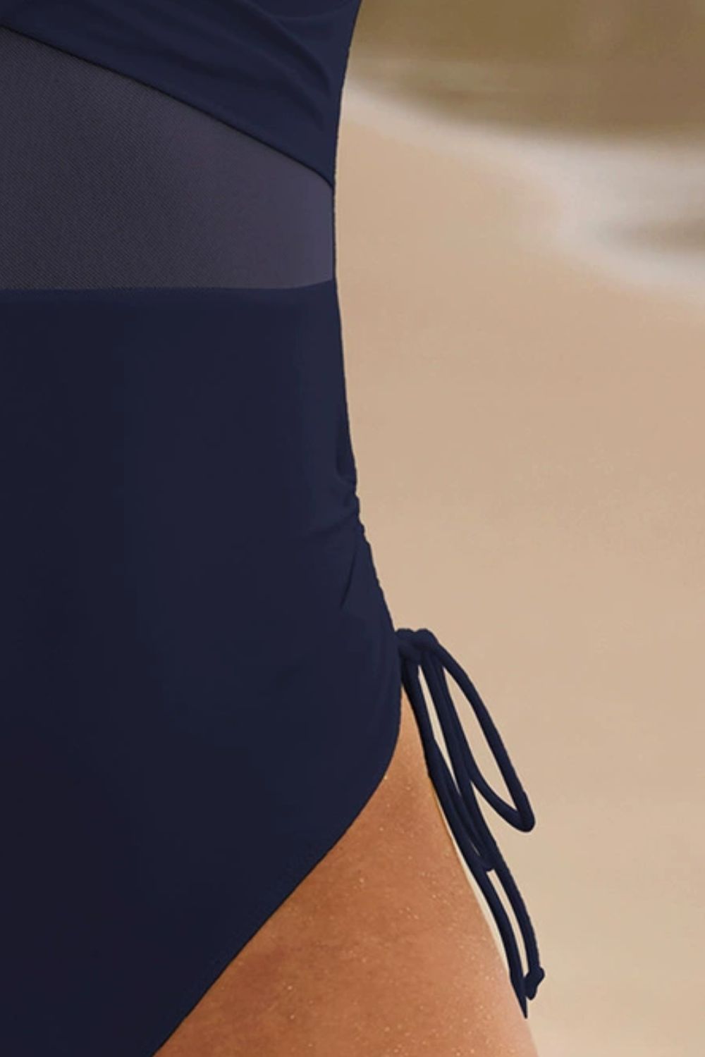 Drawstring Ruched V-Neck One-Piece Swimwear