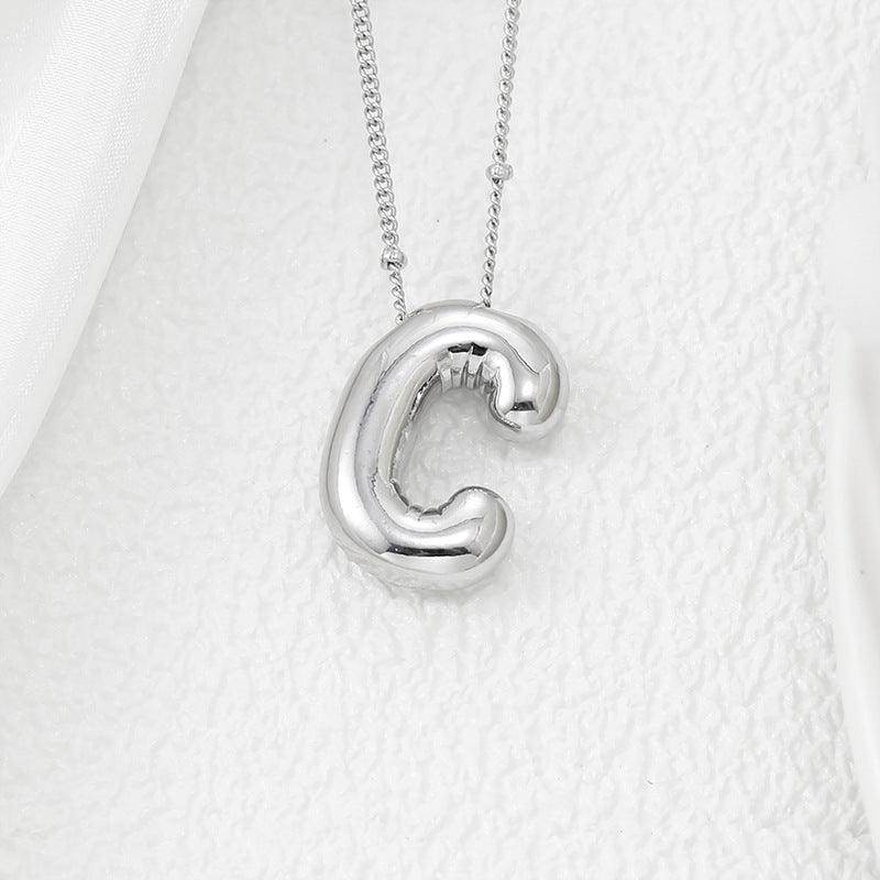 Copper Bubble Letter Pendant Necklace for Stylish Charm