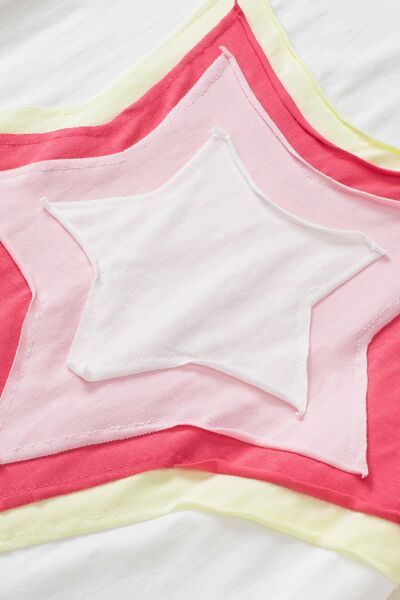Color Block Star Patched Oversized T-Shirt