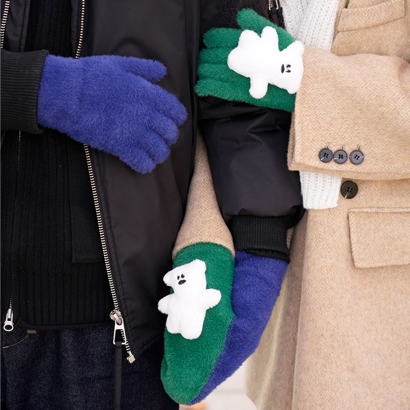 Fleece-lined, Windproof, Cute Cartoon Couple&