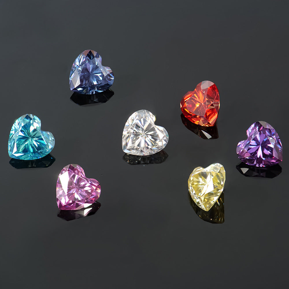 Colorful Moissanite Heart-shaped Stone Lemon