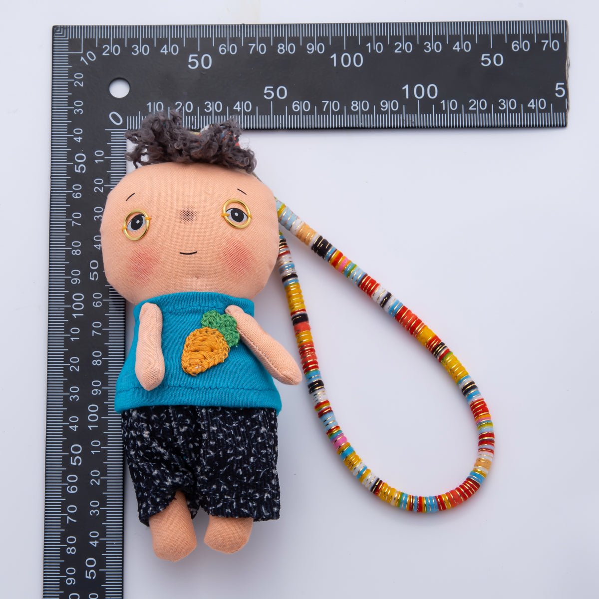 Fabric Doll 300mm Blue Carrot Tee Cute Boy Keychain | WB-00063