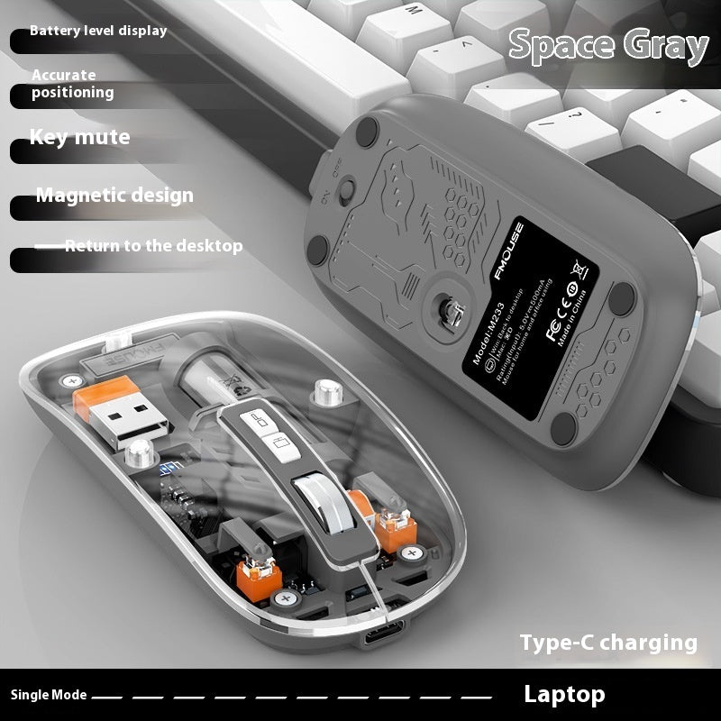 Transparent Wireless Mouse Desktop Computers And Laptop Office Home Mouse