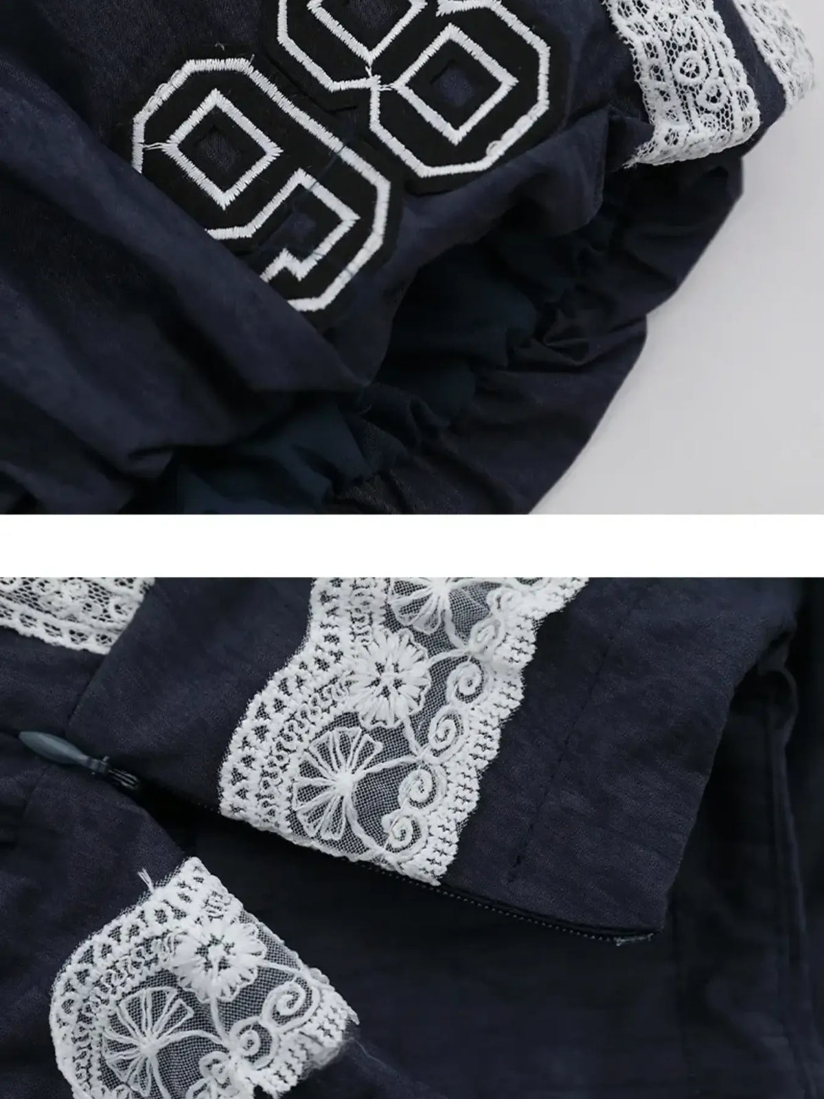 Lace Trim Shorts with Drawstring