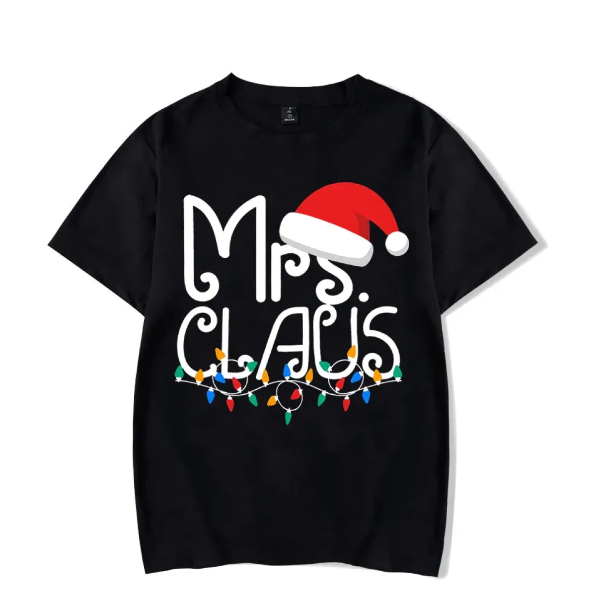 Mrs. Claus Christmas T-Shirt - Festive Holiday Lights Graphic Tee