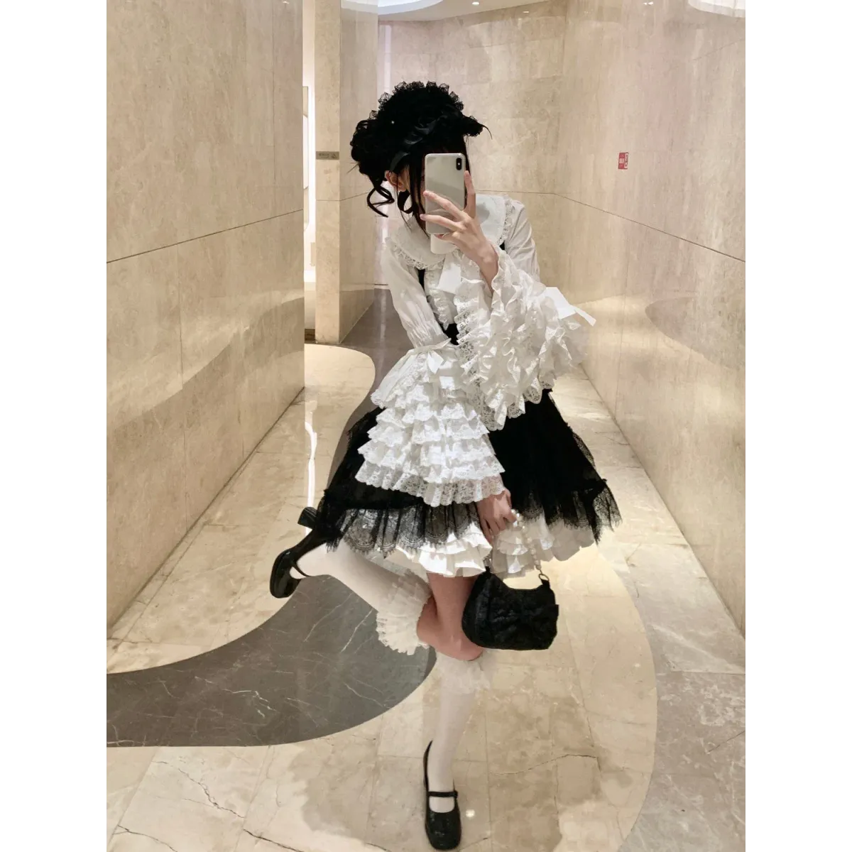 Kawaii Flare Sleeve Bow Blouse