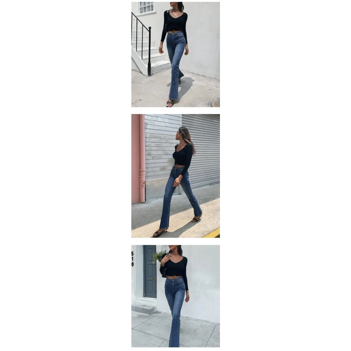 Flared High Waist Skinny Jeans