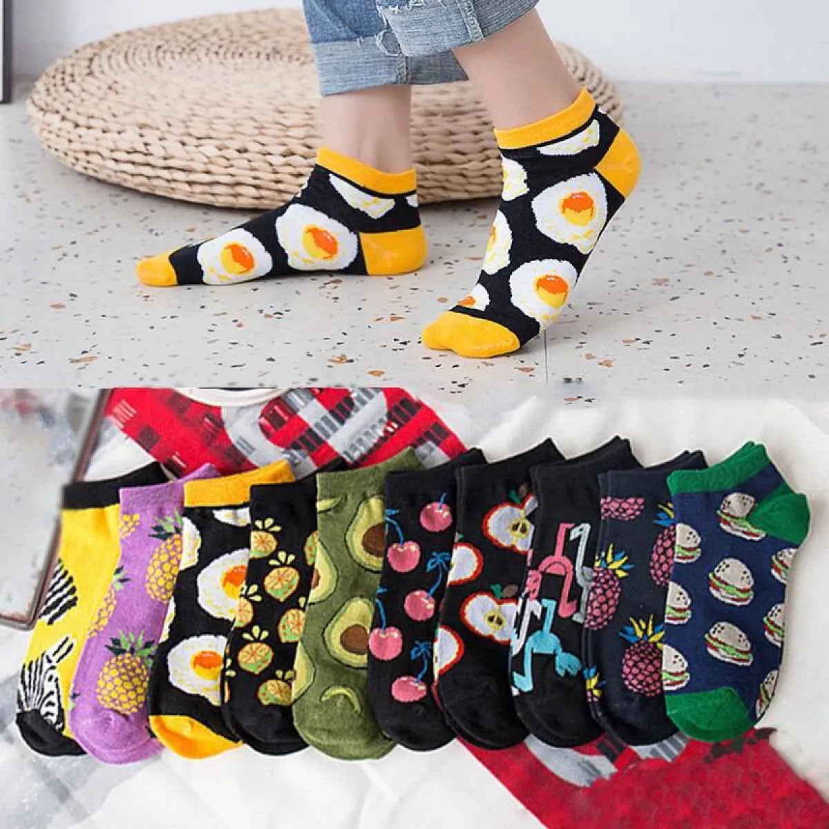 Fruits Printed Harajuku Socks