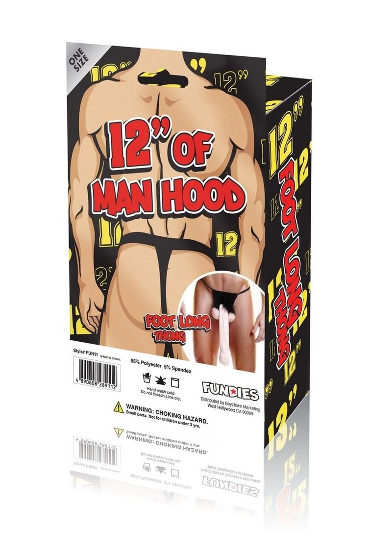 Fundies Foot Long Thong for Him Gag Gift with Paper Ruler