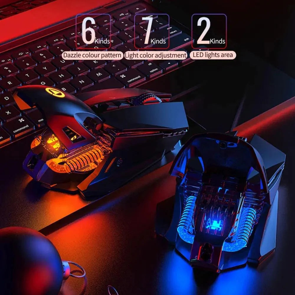 Gaming Adjustable DPI Wired PC Mouse Laptop Home Office Mouse With Metal Bottom Plate