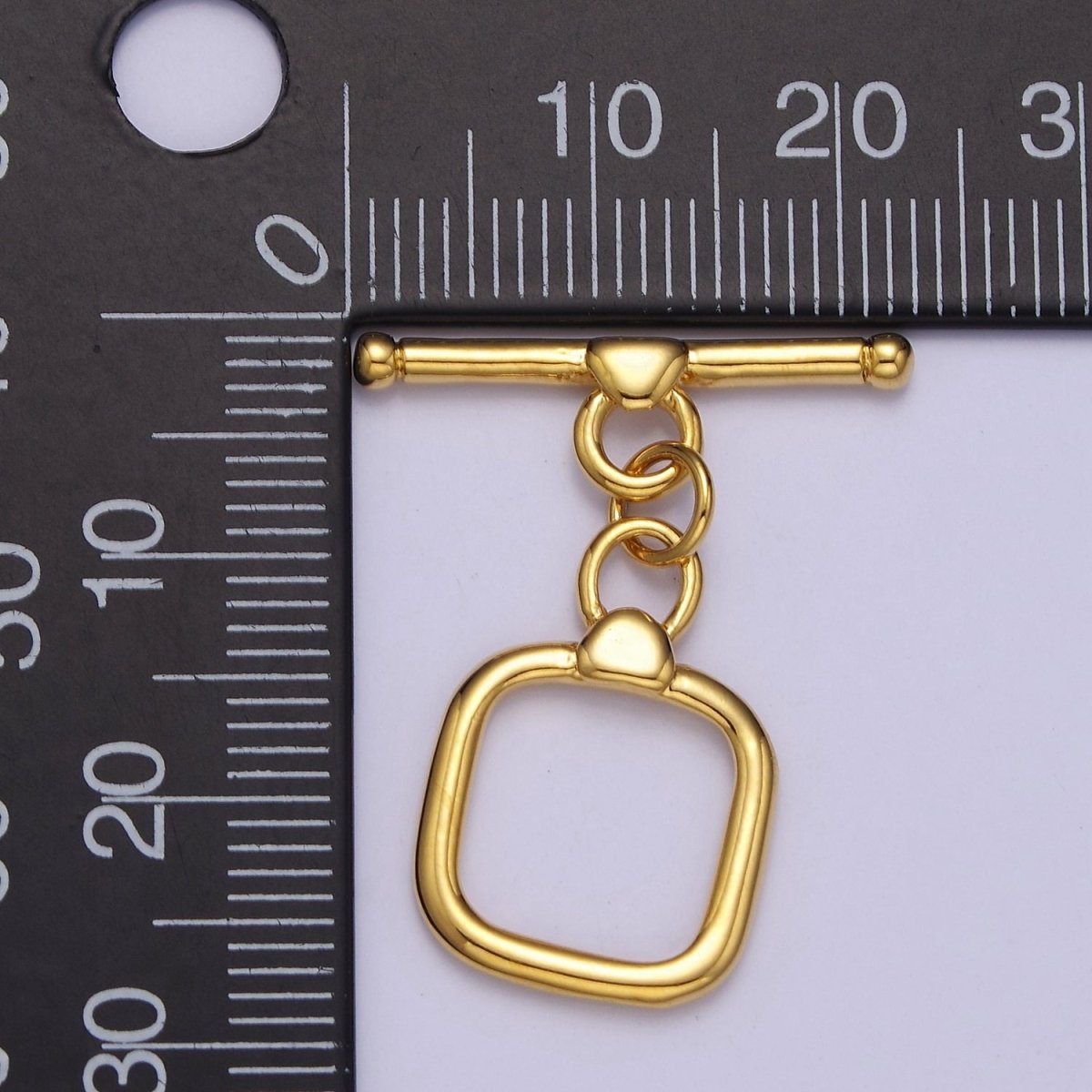 Geometric Square Toggle Clasp Connector, 24k Gold Filled Toggle Clasp, Jewelry End Clasp for Bracelet, Necklace Closure L-687 L-688 L-689