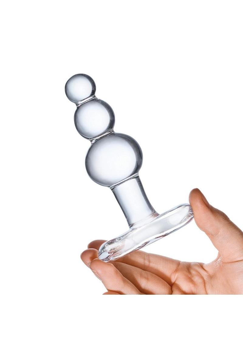 Gläs 4 Inch Beaded Hand Blown Glass Butt Plug