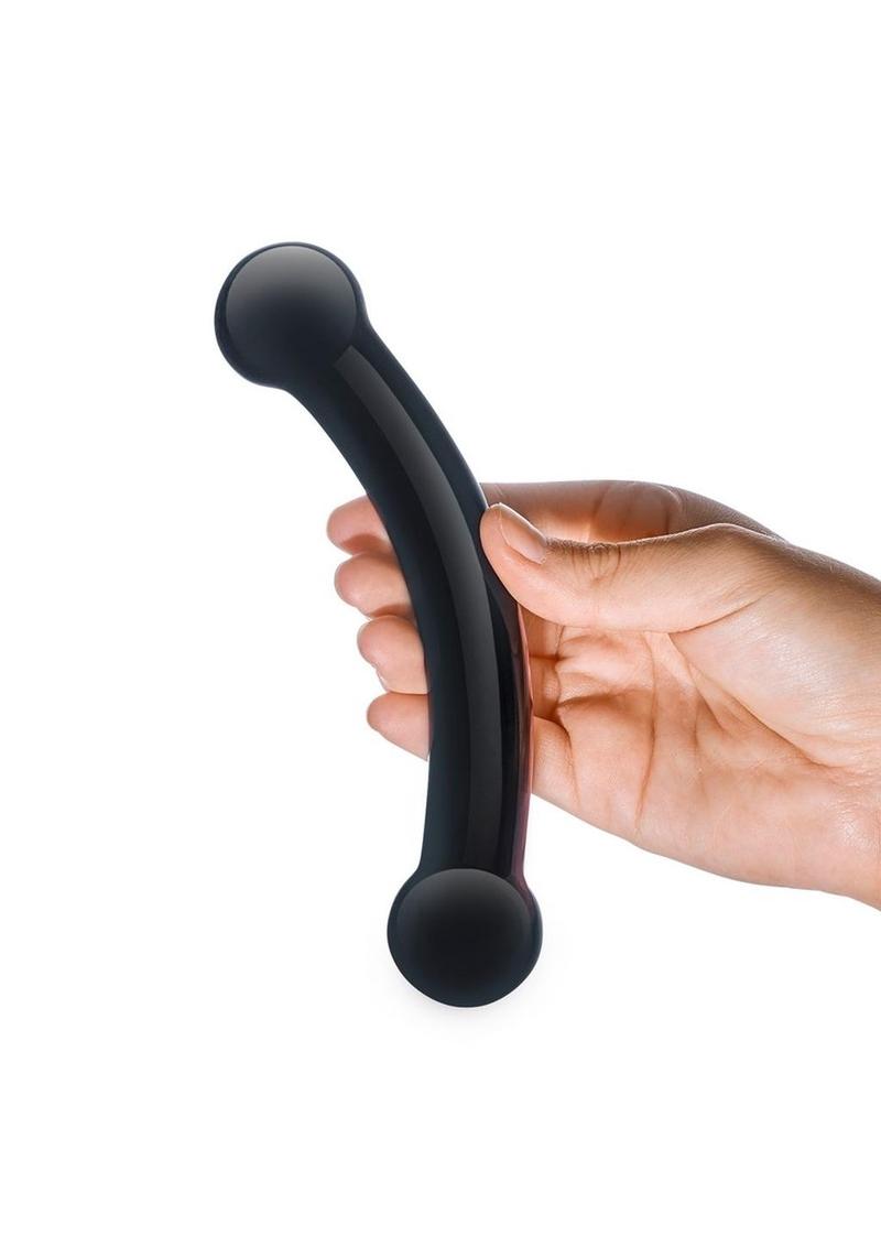 Glas Double Bull Black And Handcrafted Dual-Ended Glass Dildo