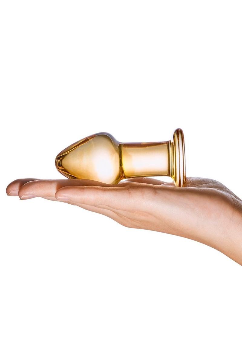Gläs 3.5 Inch Over Easy Hand Blown Glass Butt Plug