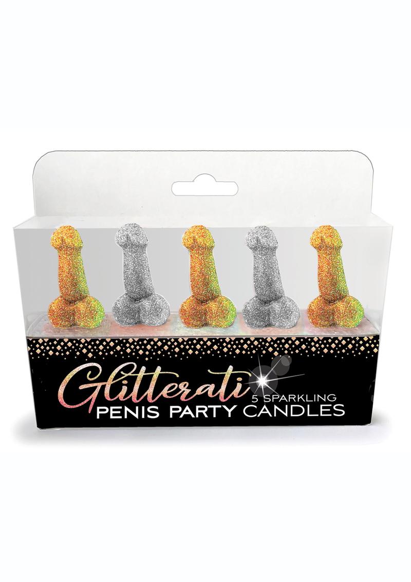 Glitterati Penis Party Candles 5 Sparkling Fun Candles