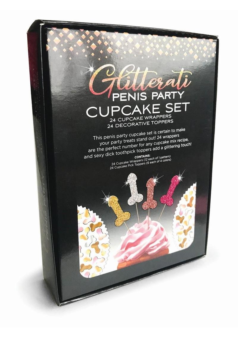 Glitterati Penis Party Cupcake Set 48 Pieces Penis-Shaped Designs