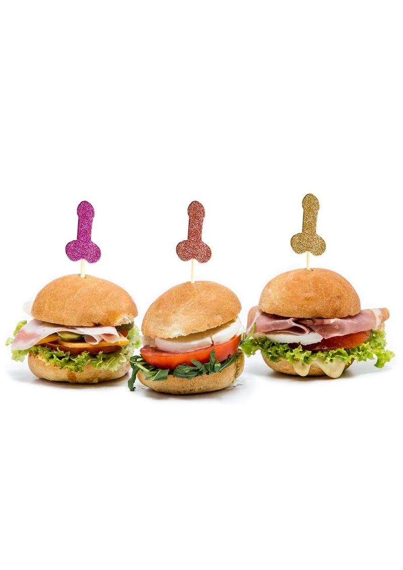 Glitterati Penis Party Cupcake Toppers 24 Decorative Toothpicks