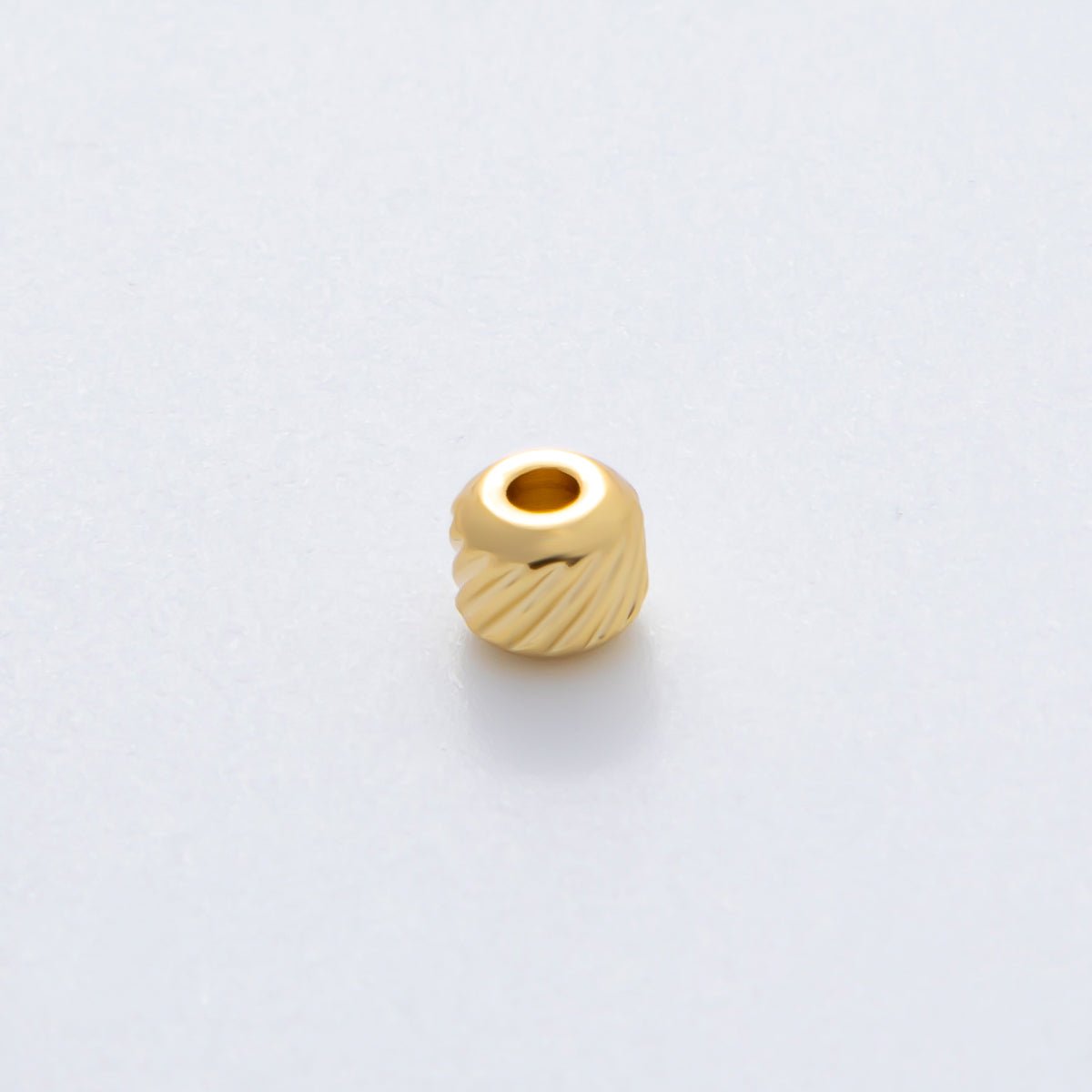 Gold 4.5mm Revolving Pattern Tiny Rondelle Minimalist Spacer Bead in Gold & Silver 10pcs | B066