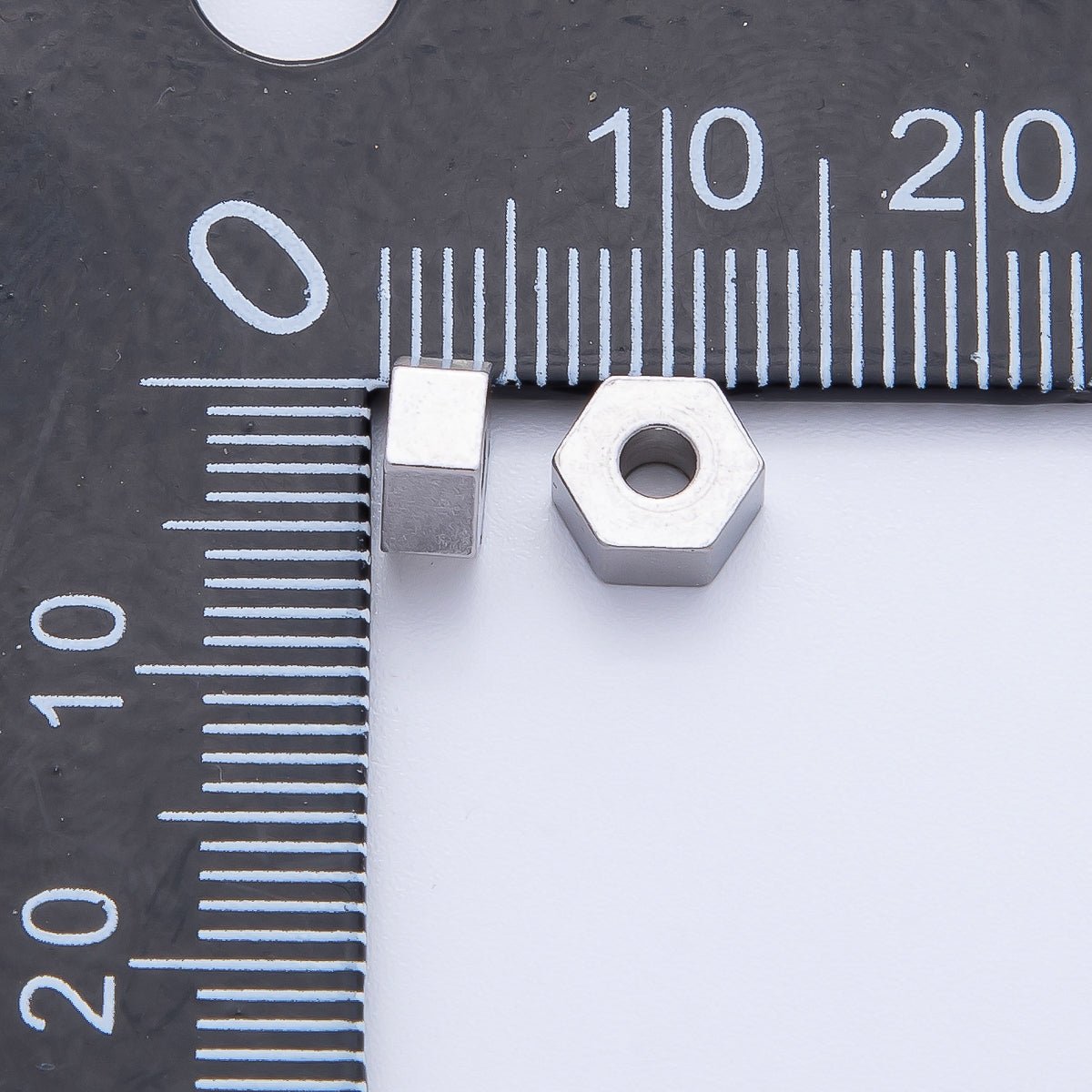 Gold 6mm Tiny Hexagon Spacer Bead in Gold & Silver 10pcs | B113