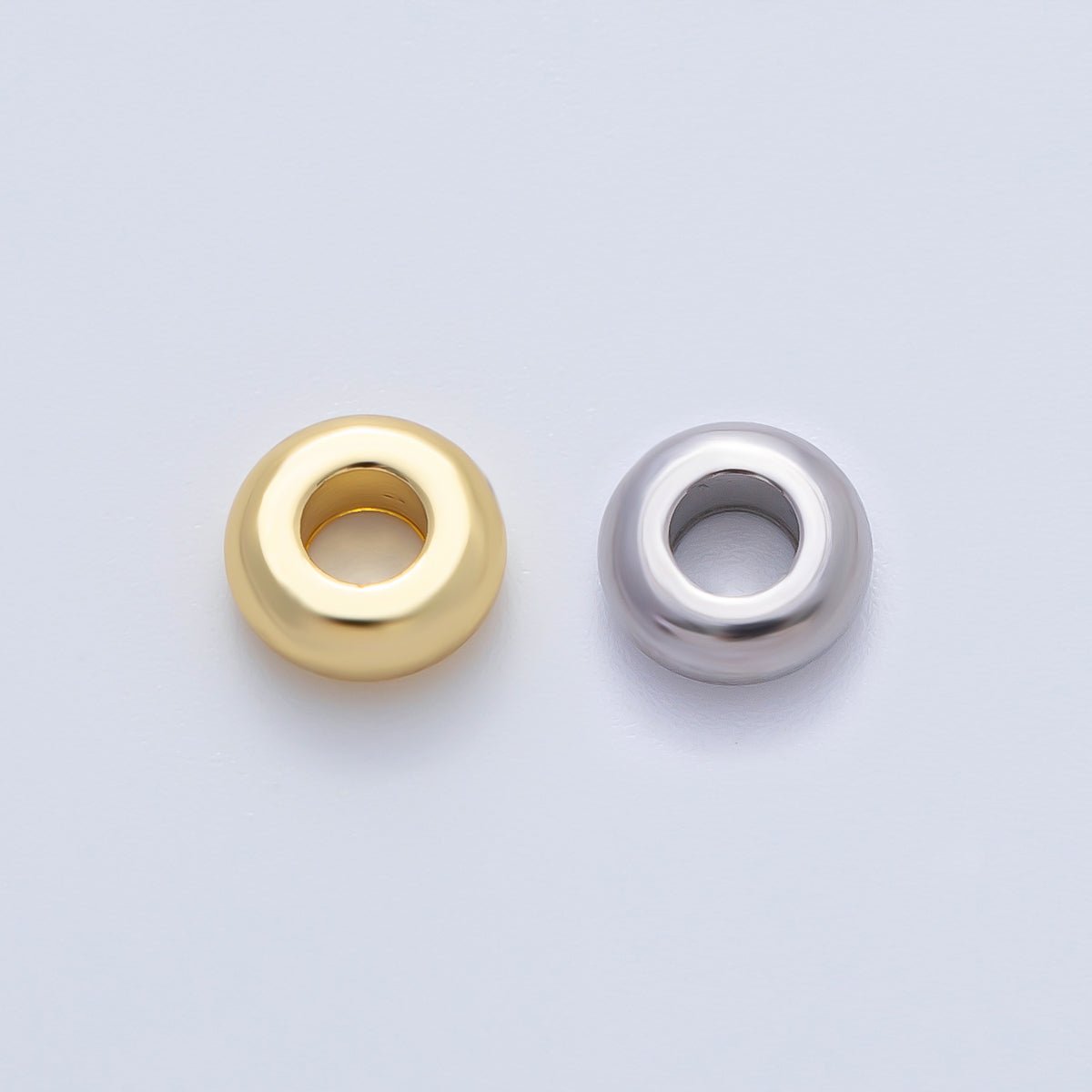 Gold 8mm Thick Circle Spacer Bead in Gold & Silver 10pcs | B218