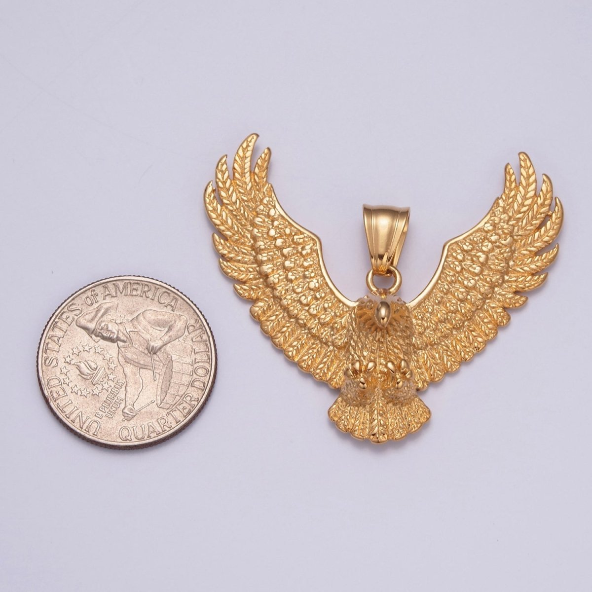 Gold / Antique Silver Eagle Necklace Pendant For Men American Eagle Pendant Men Women Big Bold Eagle Jewelry X-634