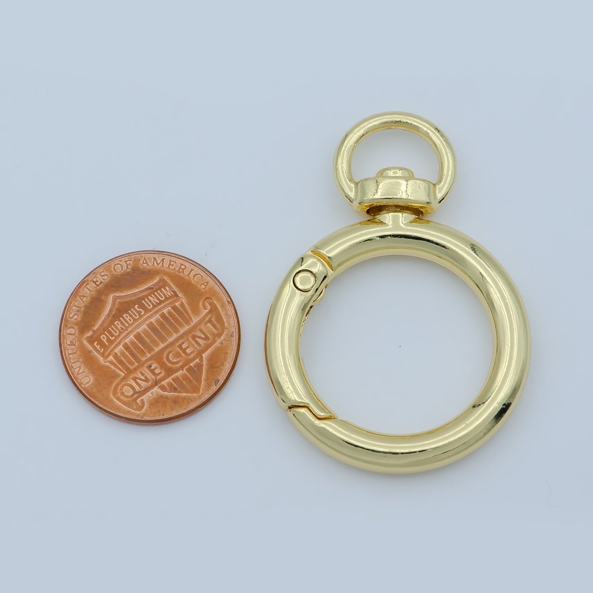 Gold Circle Round Push Gate Ring Clasp For Jewelry Making DIY Supplies L-338