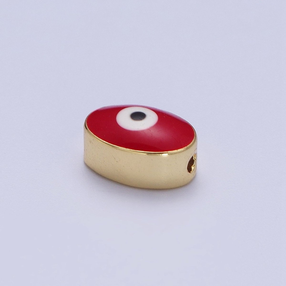 Gold Evil Eye Bead Spacer for Bracelet Red / Purple Eye Bead | B-671