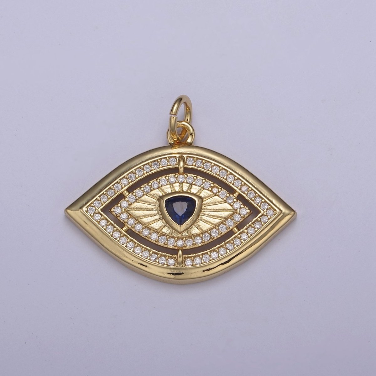 Gold Evil Eye Pendant 14K Gold Filled Eye Charm- Minimalist Jewelry Medallion Pendant Clear Blue Green Red Cz Layering Stacking N-653 - N-656