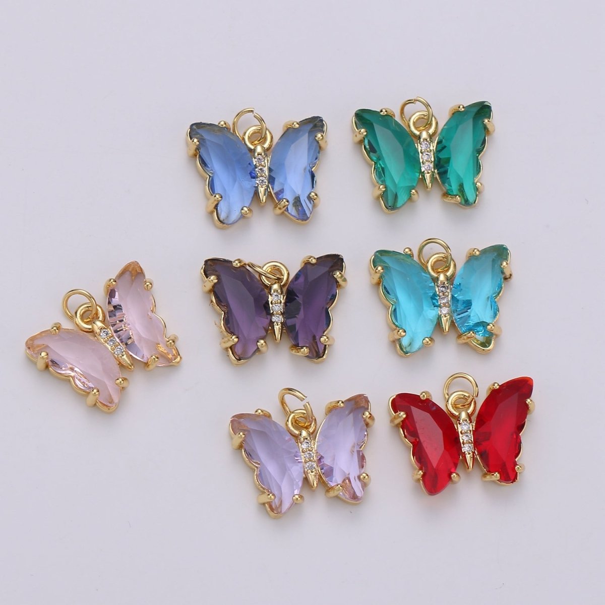 Gold Filled Acrylic Butterfly Charm E-023 E-025 E-326 - E-330