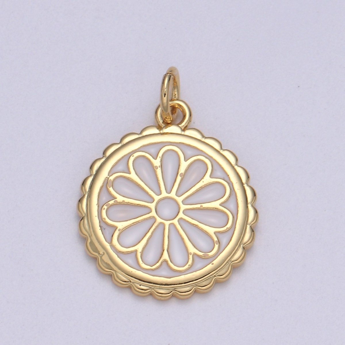 Gold Filled Flower Coin Charm E-256-E-262