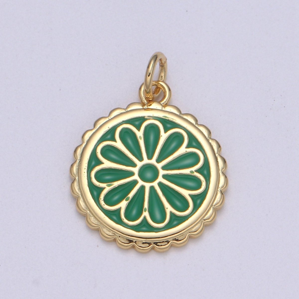 Gold Filled Flower Coin Charm E-256-E-262