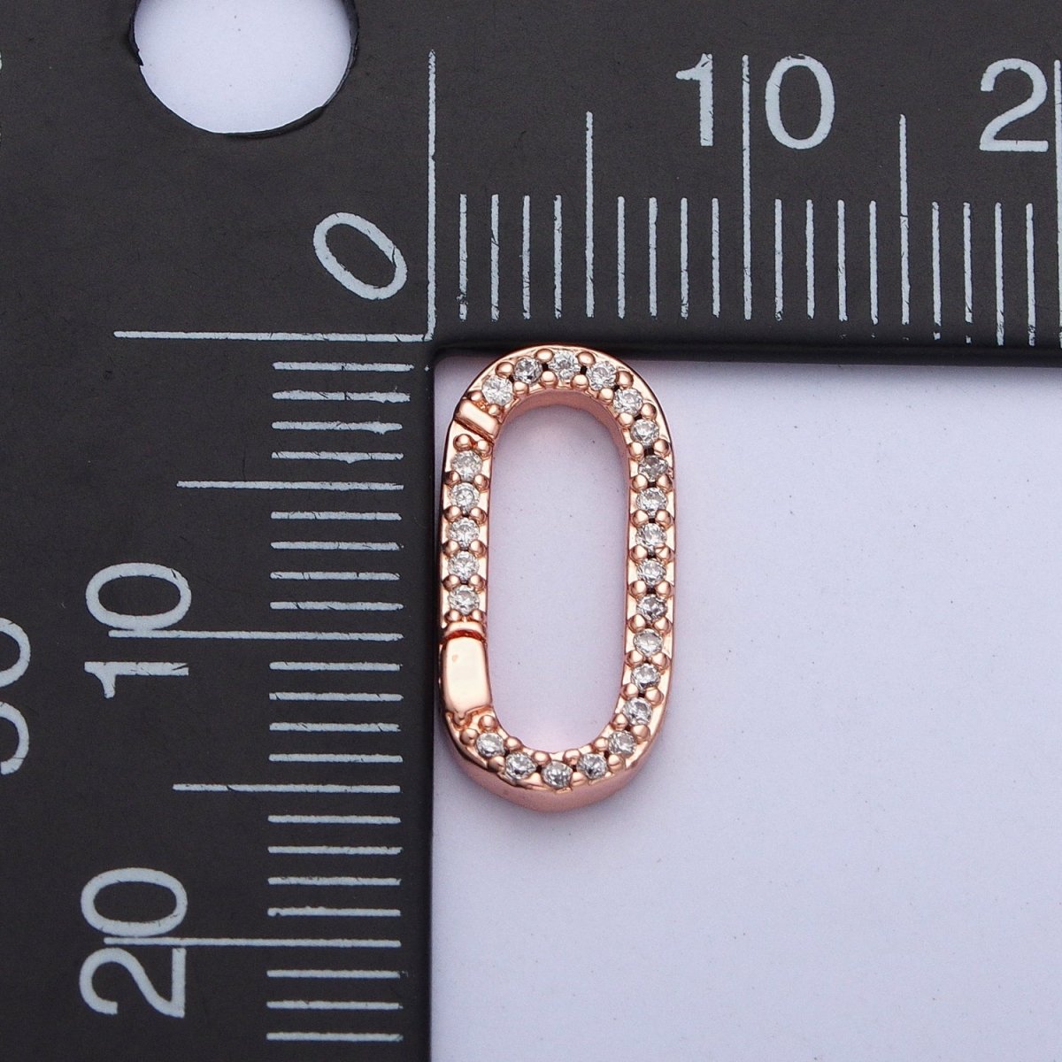 Gold Filled Micro Pace CZ Long Oval Spring Gate Clasps For DIY Jewelry Making in Gold, Silver, Rose Gold, Black L-858 L-859 L-860 L-861