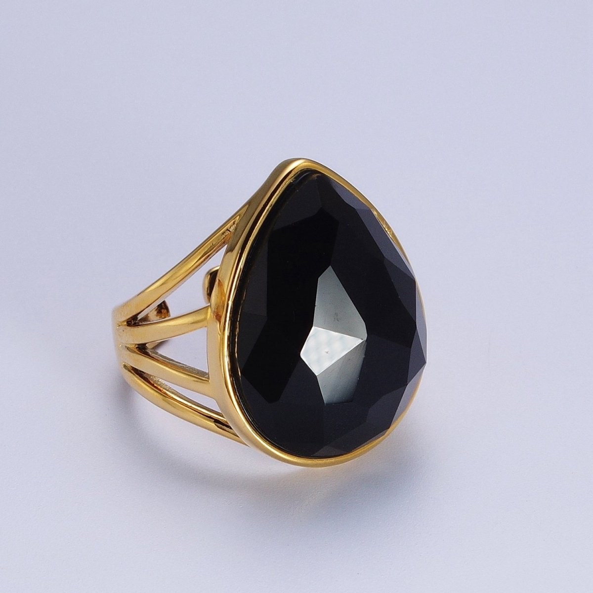 Gold Filled Multifaceted Teardrop Gemstone Ring | O-152~O-157 O-165 O-186 O-187