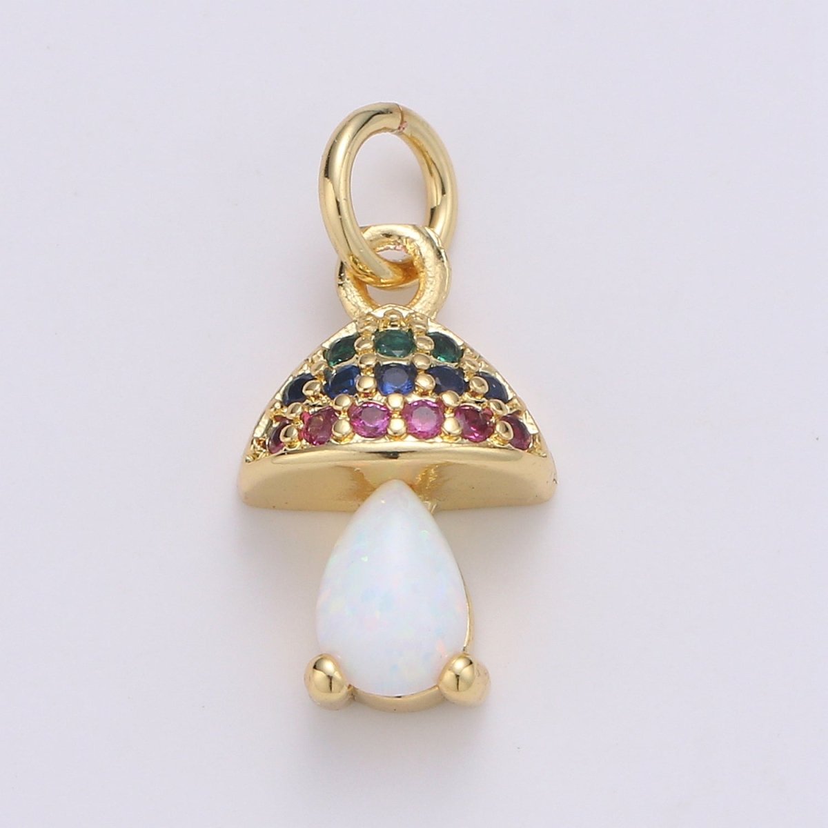 Gold Filled Opal Mushroom Charm E-003-E-005
