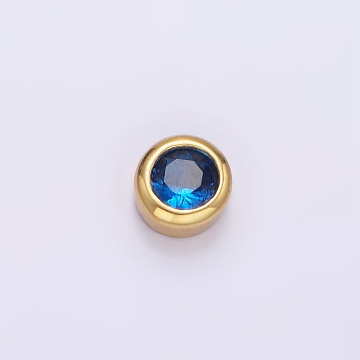 Gold Filled Personalized Locket Bead: 4mm Birthstone Bezel CZ | B-930~935